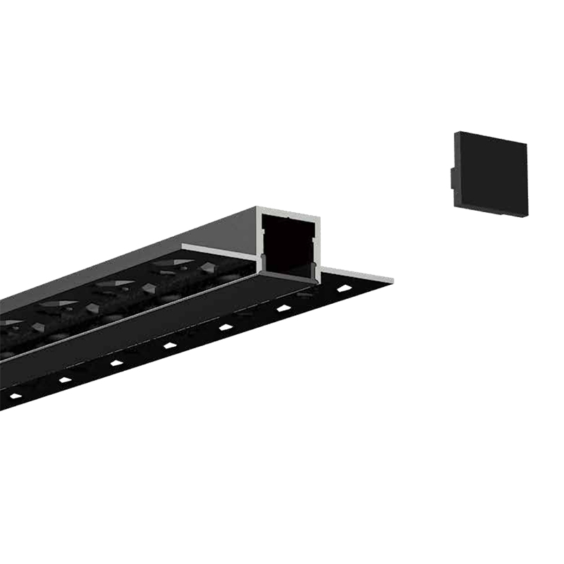 Plaster In LED Lights Black Recessed LED Channel For 12mm Addressable LED Strips